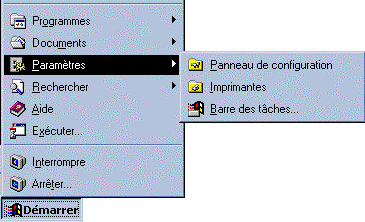 menu paramètres